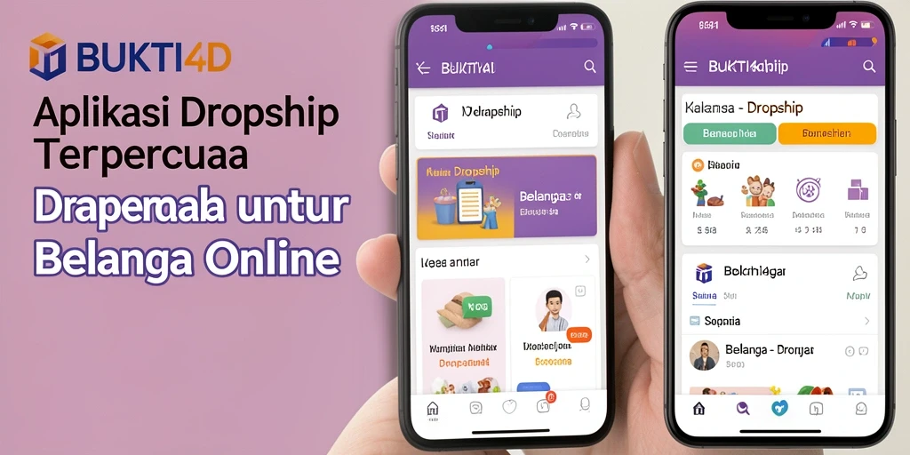 Tampilan antarmuka aplikasi BUKTI4D yang menarik dan fungsional untuk dropship.