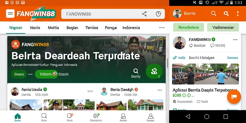 Tampilan antarmuka aplikasi FANGWIN88 yang informatif dan interaktif.
