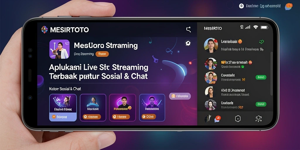 Antarmuka pengguna MESIRTOTO yang sederhana dan menarik untuk live streaming.