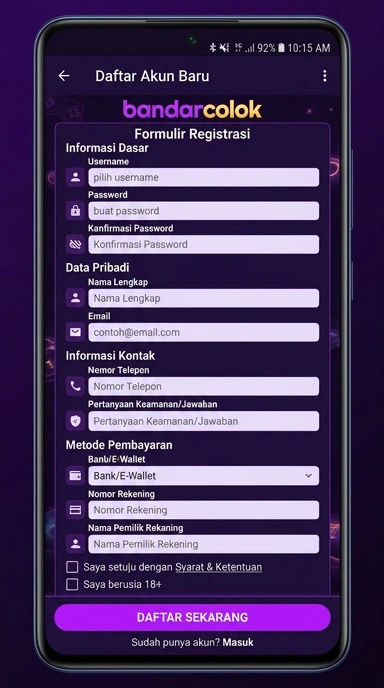 Panduan Registrasi Akun Bandarcolok Mudah dan Cepat